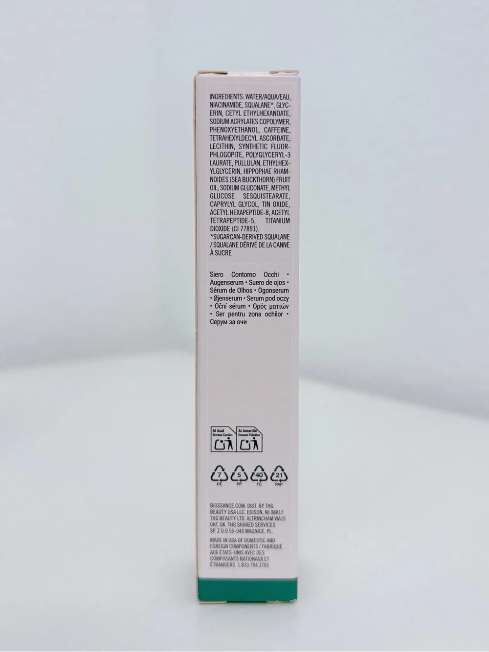 BIOSSANCE Squalane + 5% Niacinamide Brightening Eye Serum
